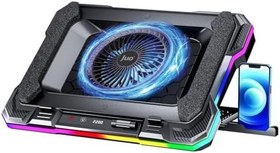 Resim Juo Yeti 2200RPM RGB Işıklı Led Display Gaming Laptop Notebook Soğutucu Stand 