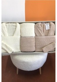 Resim Zebra 8 Parça Aile Bornoz Takımı Krem - Bej Çok Renkli 