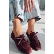 Resim Maltra Kadın Oxford Ayakkabı Bordo Süet 