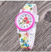 Resim Kız Çocuk Hediye Silikon Kordonlu Pembe Fuşya Renk Analog Kol Saati St-304346 