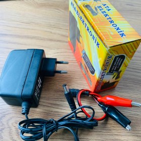 Resim Ata Elektronik 6 VOLT Aküler İÇİN şarj cihazı ADAPTÖR 6V Akü Şarz Aleti Adaptörü + Extra Maşalı Kablo + YERLİ + VOLTAJ KESİCİLİ + 1 AMPER 