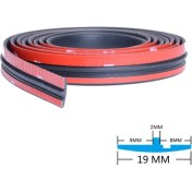 Resim Wenchang Shop C 6 Metre Tarzı 19 mm 1mm Araba Kauçuk Mühür Şeritleri Oto Mühür Koruyucu Sticker Pencere Kenar Cam Tavan Kauçuk Conta Şerit Gürültü Izolasyon Mühür (Yurt Dışından) 