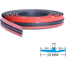 Resim Wenchang Shop C 6 Metre Tarzı 19 mm 1mm Araba Kauçuk Mühür Şeritleri Oto Mühür Koruyucu Sticker Pencere Kenar Cam Tavan Kauçuk Conta Şerit Gürültü Izolasyon Mühür (Yurt Dışından) 