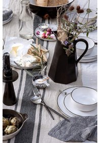 Resim Crate & Barrel Stevey Siyah Sürahi 103 Oz, Leanne Ford Tasarımı El Yapımı Seramik Sürahi 