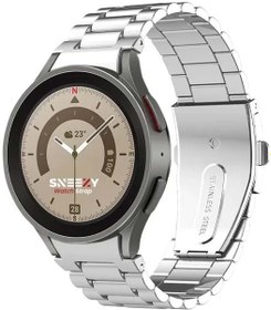 Resim Sneezy Samsung Galaxy Watch 4 - 5 - 5 Pro 40 42 44 45 46mm İle Uyumlu Orjinal Kavisli Tasarım Ironweft Döküm Çelik Metal Kordon 
