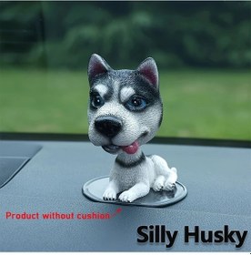 Resim Sunshine022 Akita Köpeği Hareketli Başlı Oto Aksesuarı Yaylı Gösterişli Gözler Kulaklar 