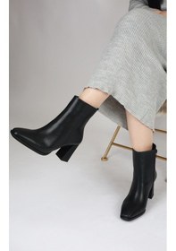 Resim Paris Siyah Cilt Klasik Topuklu Bot-siyah Siyah 