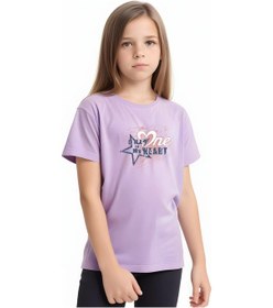 Resim Fyk Kids Kız Çocuk One Heard Baskılı Tişört Lila 