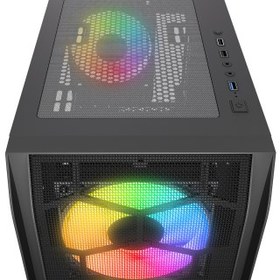 Resim RAMPAGE HOLLOW, 650W, 4x12cm ARGB Fan, Temperli Cam Yan Panel, ATX, GAMING KASA 