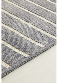 Resim Ocean Home Textile Gri Renk Çizgi Desenli Şönil Halı Kilim 160 X 230 Cm 