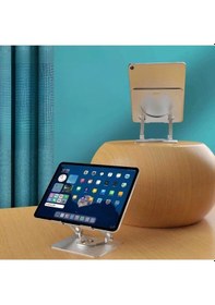 Resim 360 Derece Dönebilen Yükseltilmiş Masaüstü Ayarlanabilir Metal Tablet Standı Çok Renkli 