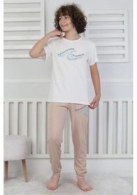Resim Zuzunga We Can Adjust The Baskılı Erkek Çocuk Pijama Takımı Bej 