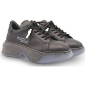 Resim Tasarım Siyah Gerçek Hakiki Deri Sytle is Eternal Kadın Sneakers Siyah 