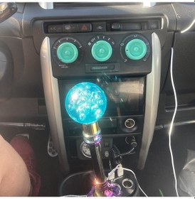 Resim Moly Koyu Mavi Akrilik Kristal Baloncuk Vites Kolu M8/m10/m12 Adaptörlü Transparan Araç Kolu 