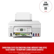 Resim Canon PIXMA G3470 Çok Fonksiyonlu Renkli Mürekkep Tanklı Beyaz Yazıcı/Tarama + Fotokopi/Wifi (Canon Eurasia Garantili) 