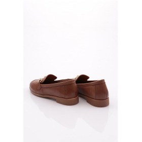 Resim Dgn 1850 Kadin Metal Aksesuarli Loafer Ayakkabi Ceviz 