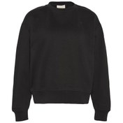 Resim Kadın Rahat Kalıp Bisiklet Yaka Sweatshirt - Siyah Black 