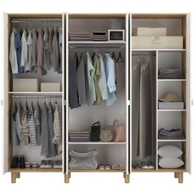 Resim Bohem 6 Kapaklı Aynalı Gardırop Florida Meşe-vizon 240x226x60 Cm Vizon 