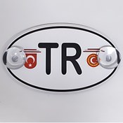 Resim HMNL TÜRKİYE TR Harfi Cam Süsü Pleksi Vantuzlu Arma Oval 