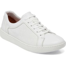 Resim Tergan Beyaz Hakiki Deri Erkek Sneaker - E24I1AY56825-A26 