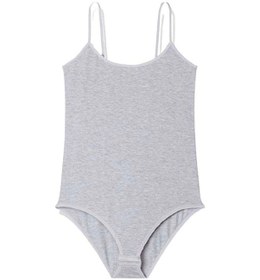 Resim İp Askılı Kadın Çıtçıtlı Body Gri Çok Renkli 
