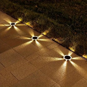 Resim 1 x 6LED Güneş Enerjili Zemin Montajlı Işık, Solar Dış Mekan Aydınlatmaları, Duvar Çim İki Amaçlı Işıklar Erişim Çimi Patio Yürüyüş Yolları için 