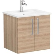 Resim Vitra Root Flat 60 Cm Kapaklı Meşe Banyo Dolabı Alt Modül Lavabo 