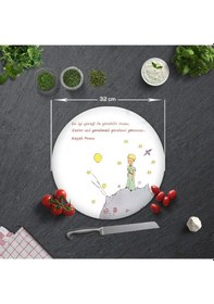 Resim Decorita Cam Kesme Tahtası|Küçük Prens Desenli|Çap32cm 