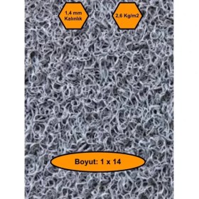 Resim NetBazaars Gri Kıvırcık Plastik Paspas, Dış Mekan Için Paspas, 1X14 