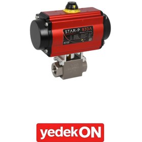 Resim Çift Etkili PNömatik Aktüatörlü Hidrolik 2 Yollu Küresel Vanalar (AISI 316-L Paslanmaz)-(Su Ve Kimyasal Akışkan Geçişi İçin Özel) 