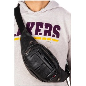 Resim Newish Polo Suya Dayanıklı Kulaklık Girişli Vegan Deri Siyah Unisex Bel Ve Omuz Çantası Freebag - Kadın Siyah 