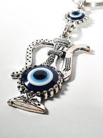 Resim Nazar Boncuklu İbrik Figürlü Anahtarlık Bereket, Koruma Ve Geleneksel Sembol Çok Renkli 