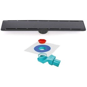 Resim Sukar Line 6 Siyah Plain 50cm Izgaralı Duş Kanalı 1156-1035000-31 