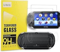 Resim Xahpower PS Vita 1000 Screen Protector, 9H Tempered Glass Front Screen Protector and HD Clear PET Back Screen Protective Film for Sony PlayStation Vita 1000 
