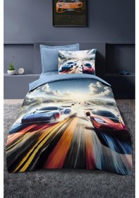 Resim Altınbaşak %100 Pamuk Tek Kişilik Nevresim Takımı Turbo Sky 