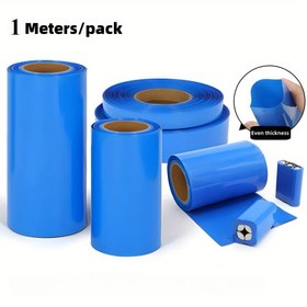 Resim 18650 Lipo Pil için 1 Metre Paket PVC Isı Küçültme Tüpleri, Yüksek Sıcaklık Dayanımı, Dayanıklı Yalıtım Filmi Sarımı, 25Mm-280Mm, Mavi 