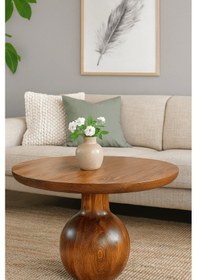 Resim Larin Ahşap Orta Sehpa Fındık Renk Kahverengi 