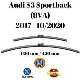 Resim Audi S3 Sportback 8va 2017 2018 2019 2020 Uyumlu Ön Cam Muz Tipi Silecek Süpürgesi Seti 650/450mm Silbak 