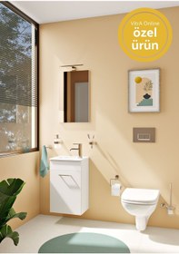 Resim VitrA Ardea 67087 Banyo Dolabı Seti Kapaklı 40 cm Parlak Beyaz 