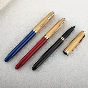 Resim 1pc Jinhao 85 Kalem - Ekstra İnce 0.38mm Uç, Klasik Tasarım ile Metalik Kaplama, Twist Kapak, Siyah, Kırmızı, Mavi ve Altın Seçenekler, Yazma Kalem|Şık Kalem Tasarımı|Dayanıklı Yazma Aracı, Kalem 