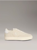 Resim Calvin Klein Kadın Deri Bağlamalı Düz Taban Yuvarlak Burun Ck Desenli Bej Sneaker YW0YW01767-AD6 