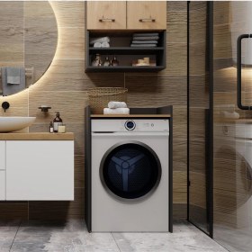 Resim Ulya Banyo Dolabı-çok Amaçlı-çamaşır Makinesi Dolabı-alt Dolap Antrasit 