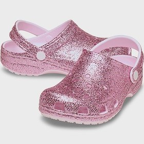 Resim Crocs Classic Chunky Glitter Clog T Simli Terlik Kız Çocuk Terlik 211940-6zw Pembe 