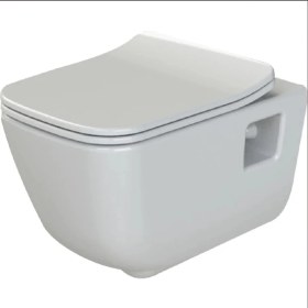 Resim Turkuaz Aqua Kanalsız Asma Klozet + Yavaş Kapanır Kapak 