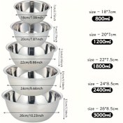 Resim Parça Ağır Hizmet Tipi 304 Paslanmaz Çelik Karıştırma Kasesi Seti - Paslanmaz Pişirme Tepsileri, Karıştırma Kapları ve Hazırlık Kapları, Pişirme, Hamur, Kolay Temizlenebilir ve Dayanıklı (Tüm Ocaklar/Kaplar/Fırınlarla Uyumlu) 