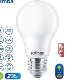 Resim Rtl01125 Rother A60 Led Ampul 15w E27 1520 Lümen 3000k Sarı Işık - Enerji Tasarruflu Ampul 