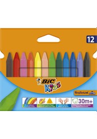 Resim Bic Kids Jumbo Üçgen Elleri Kirletmeyen Yıkanabilir Pastel Boya 