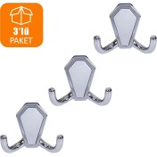 Resim Badem10 Nobel Vestiyer Duvar Askısı Dolap Elbise Banyo Askılığı Krom Askı (3 Adet) 