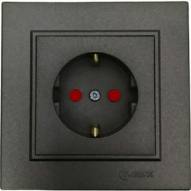 Resim Makel Karea Çocuk Korumalı Topraklı Priz + Çerçeve Füme 