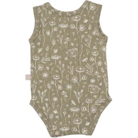 Resim Boumini Kolsuz Çıtçıtlı Atlet Müslin Bebek Body Wild Flowers Yeşil - Yeşil 